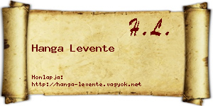Hanga Levente névjegykártya